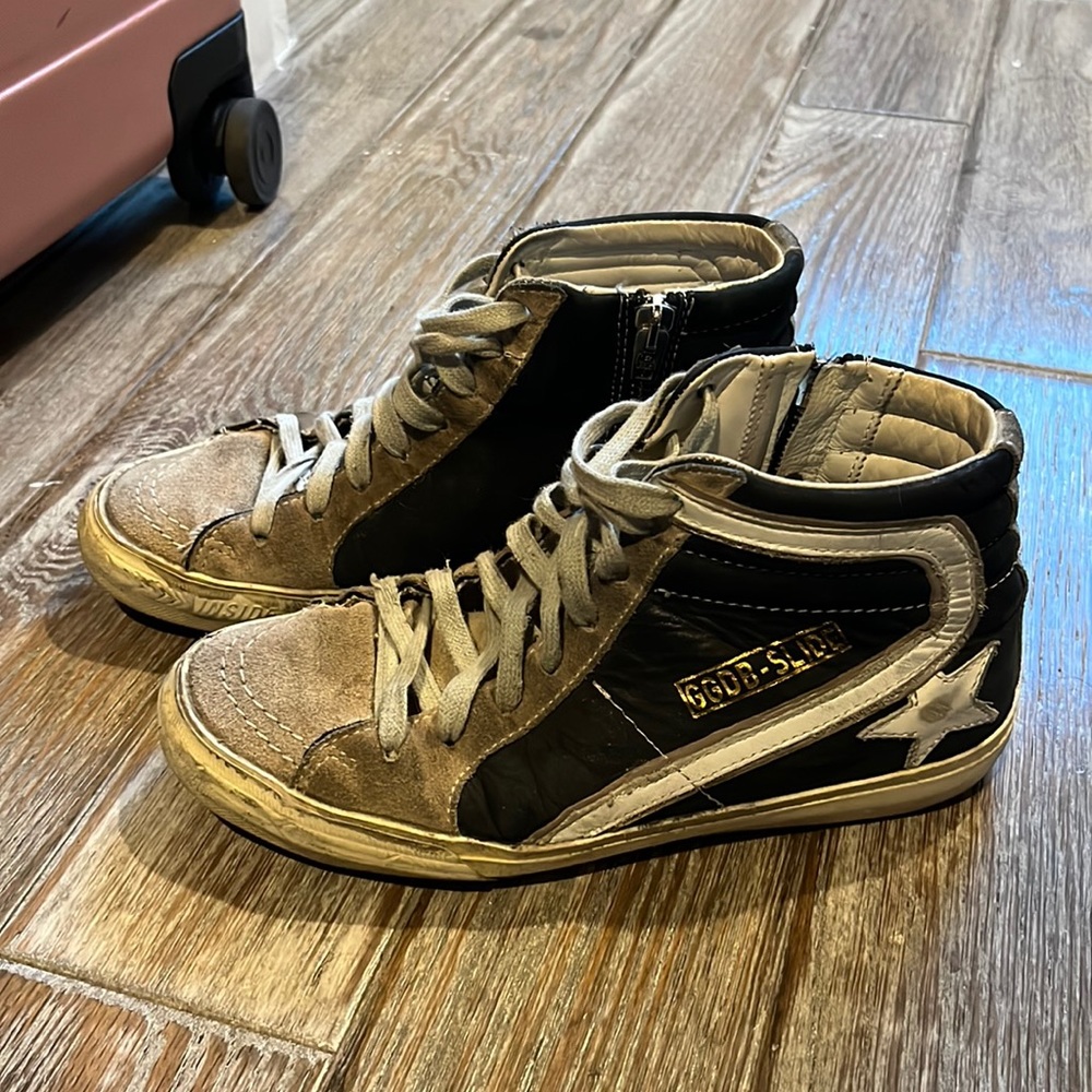 Golden Goose Slide size 36 black & tan!